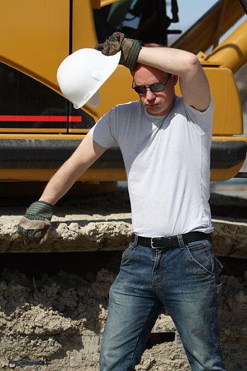 Construction Worker Taking a Break from the Heat