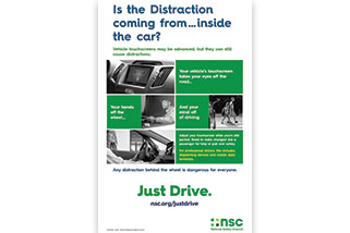Distraction from inside the car poster