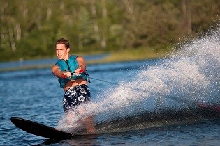 A Man Water Skiing