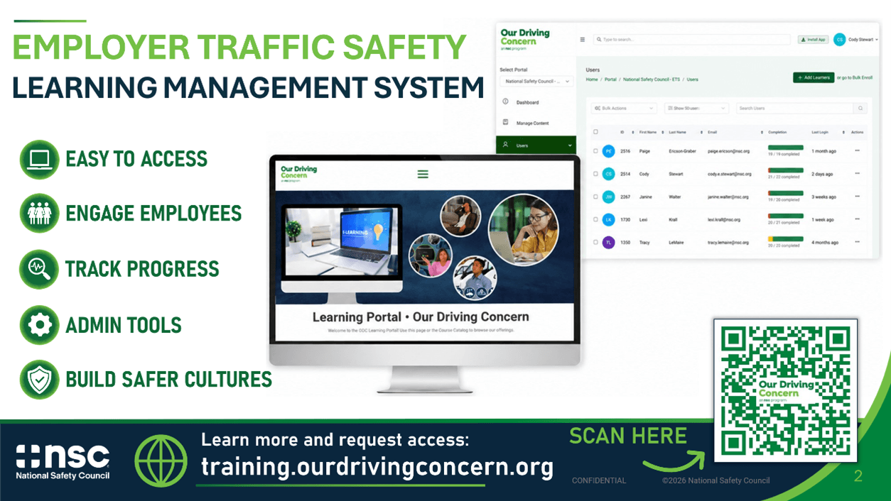Learning portal for driver safety